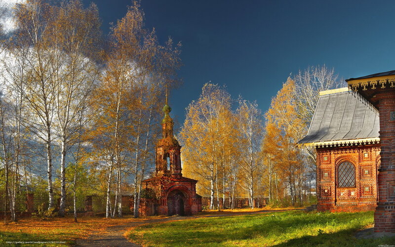 Autumn church in Russia