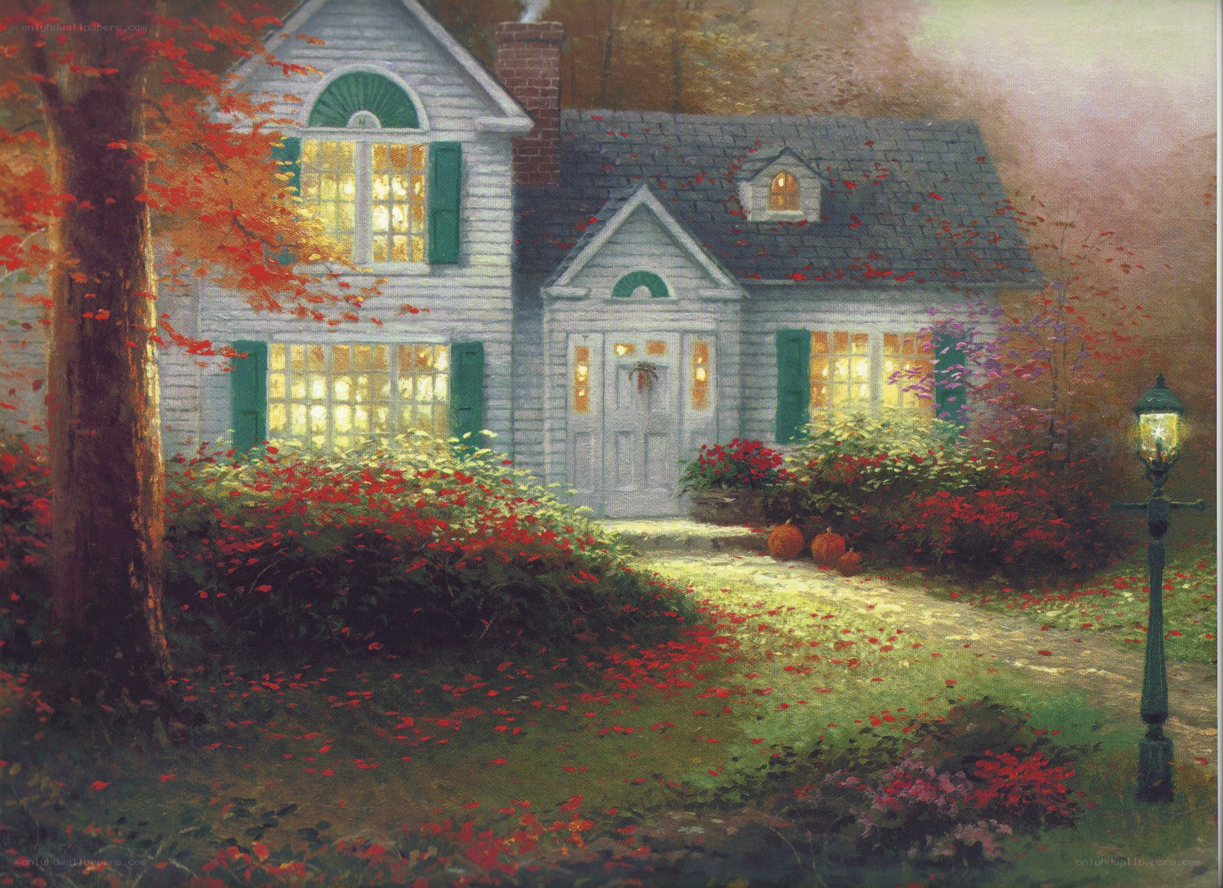 Autumn cottage scene