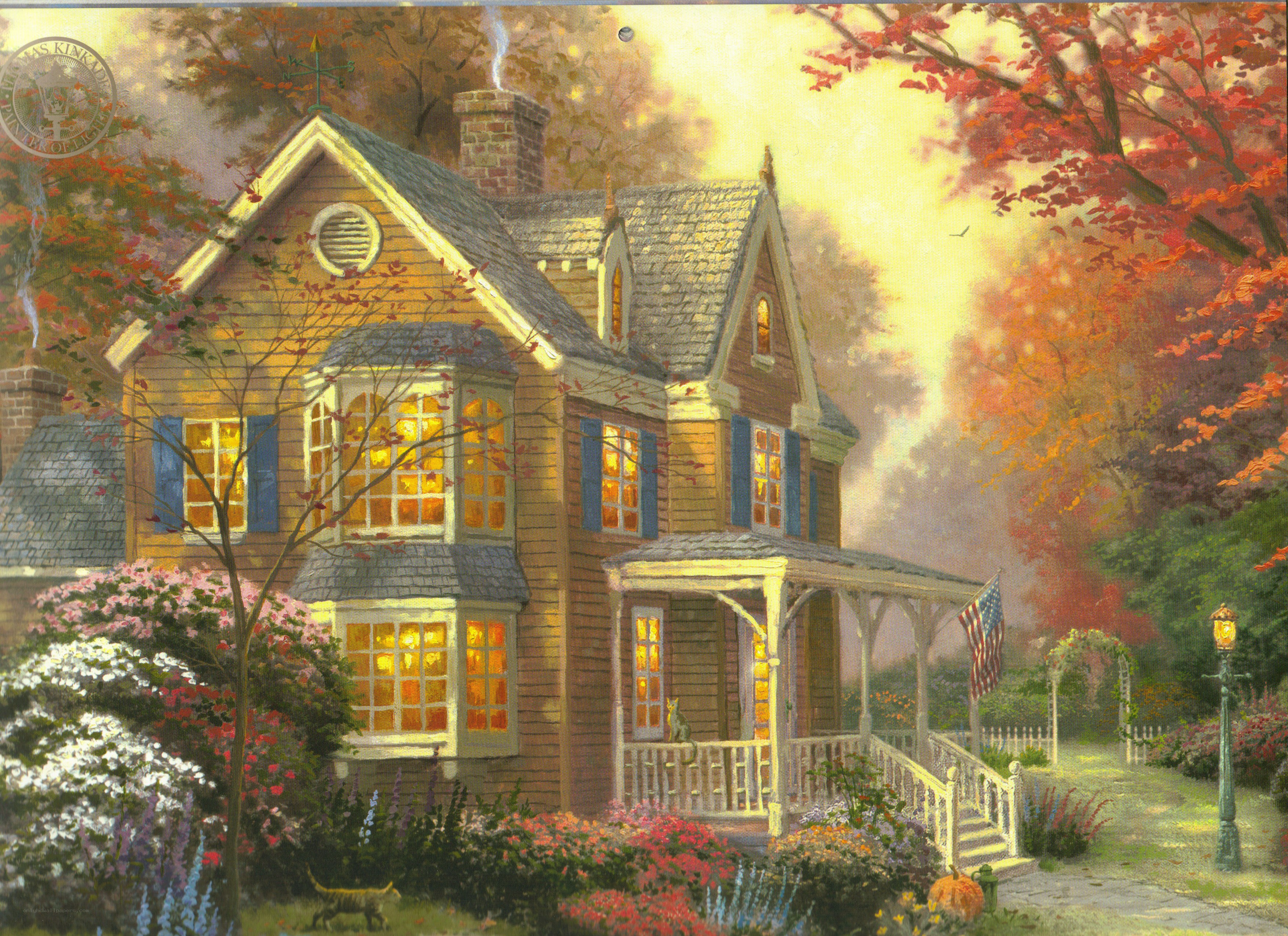 Autumn cottage scene