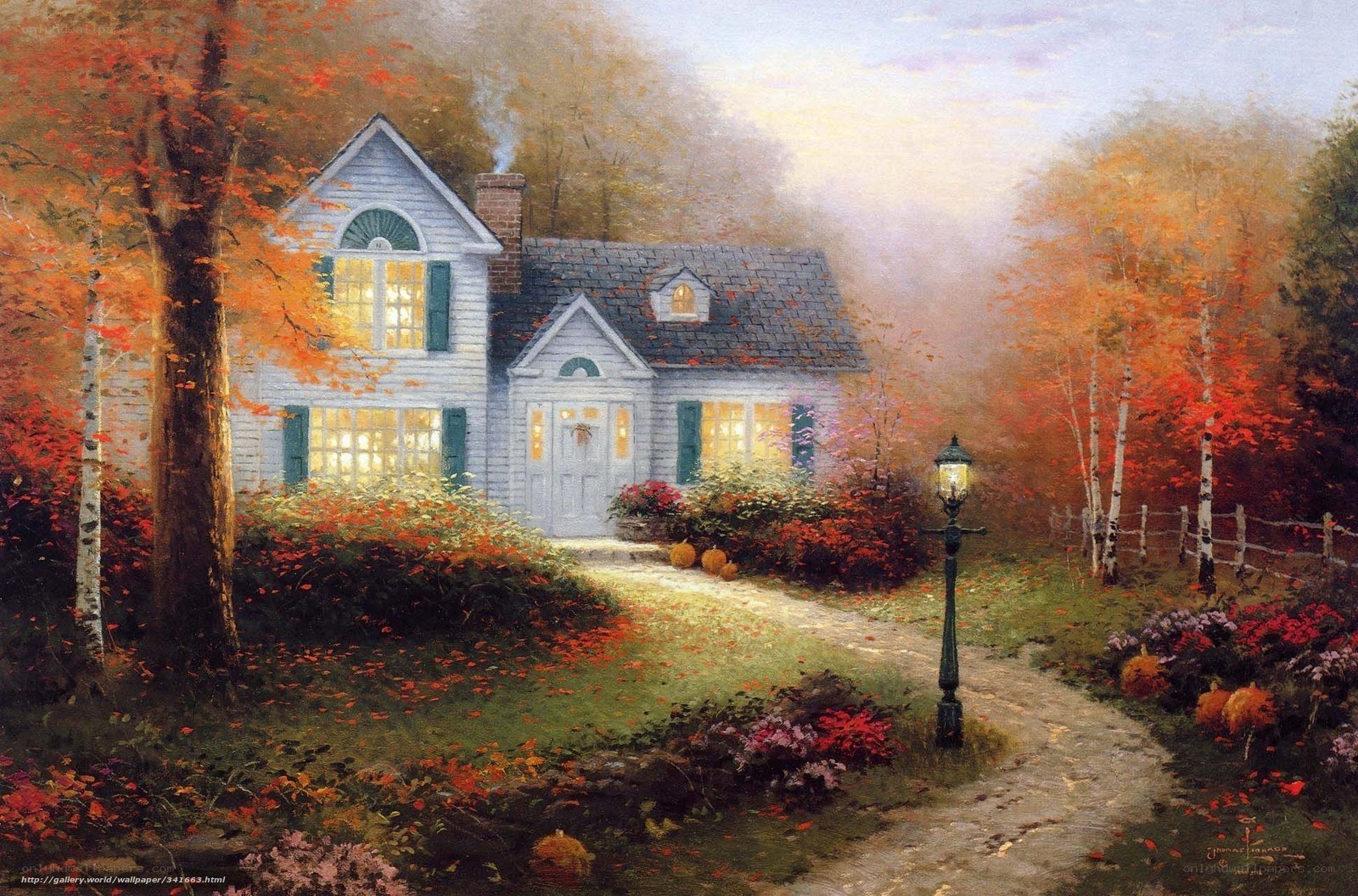 Autumn cottage scene