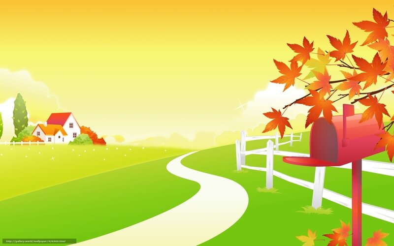 Autumn countryside with mailbox