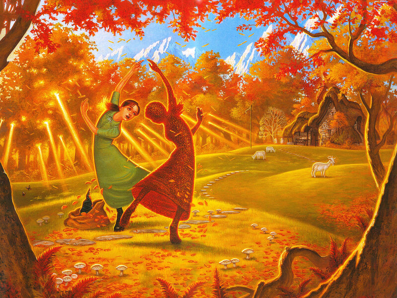 Autumn dance in a magical glade