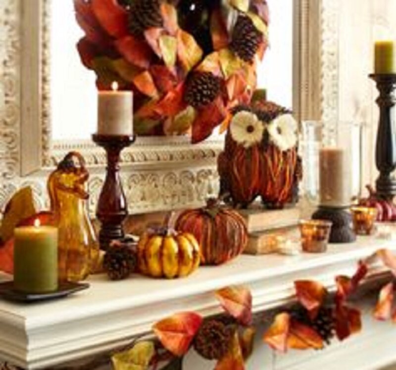Autumn Decor on Mantel