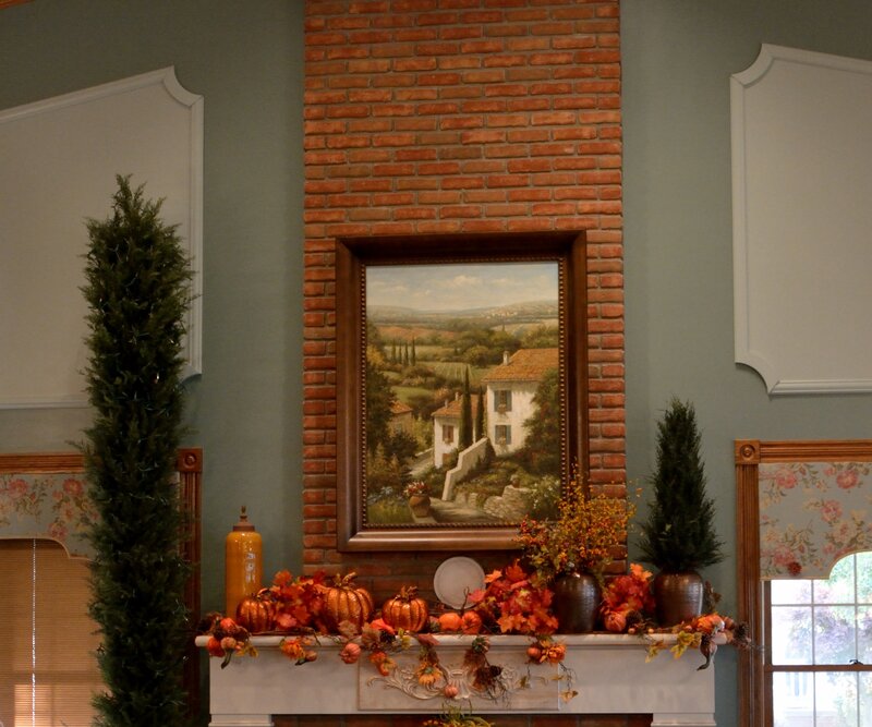 Autumn-decorated Fireplace