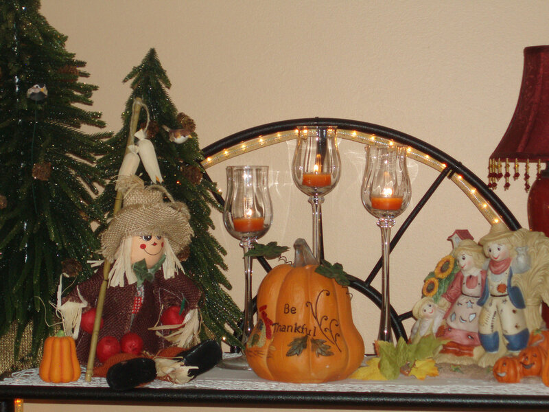 Autumn Decorations on Shelf