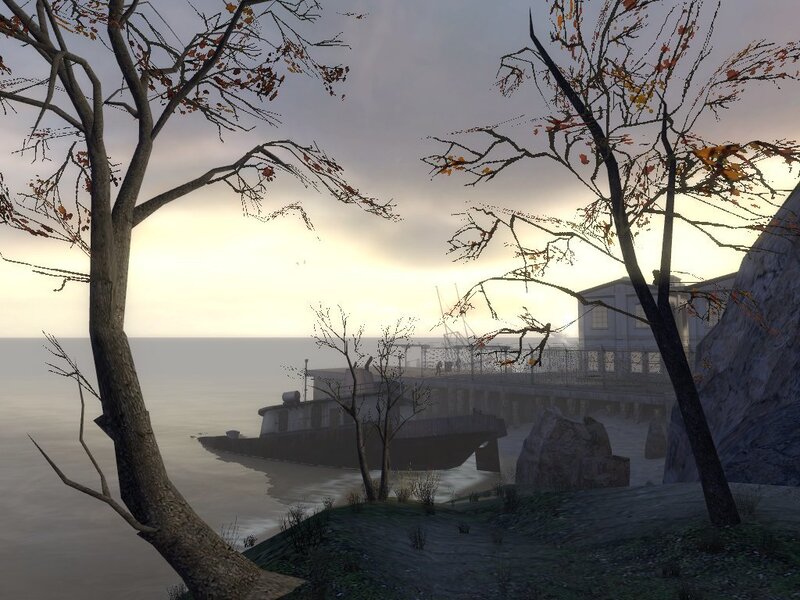 Autumn dock at dawn