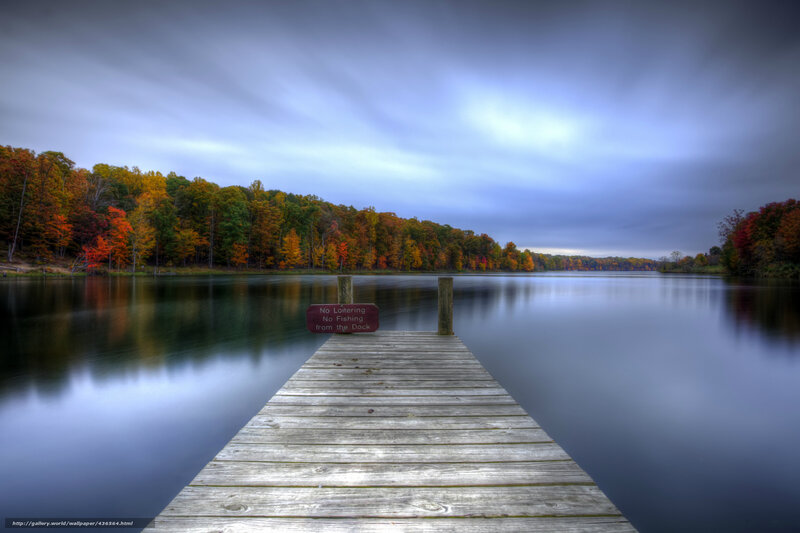 Autumn dock at dusk
