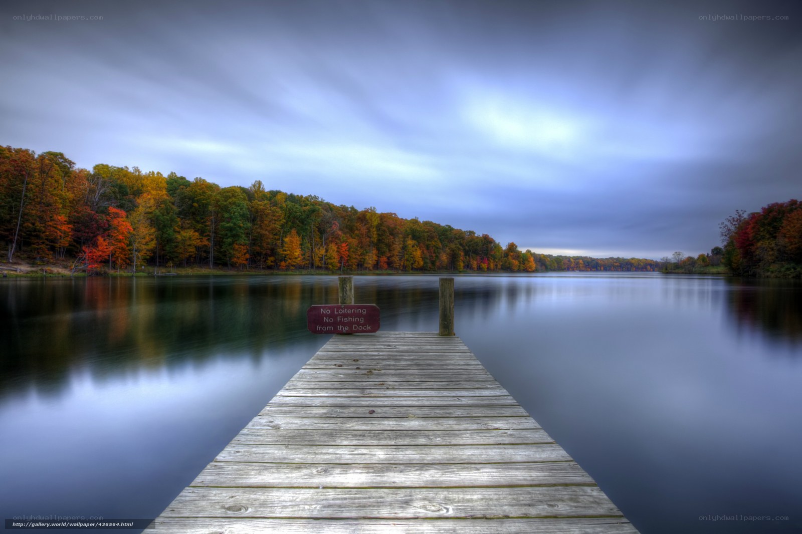 Autumn dock at dusk