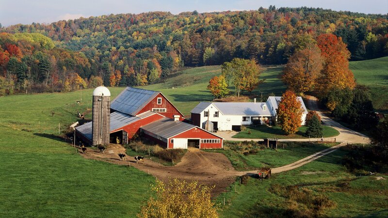 Autumn farm in Vermont