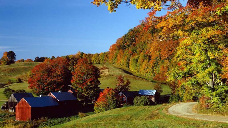 Autumn farm in Vermont