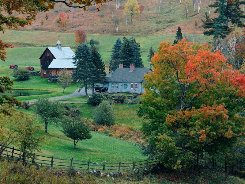 Autumn farm in Vermont