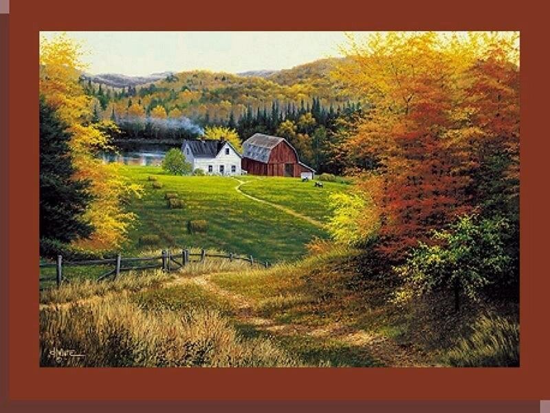Autumn farm landscape