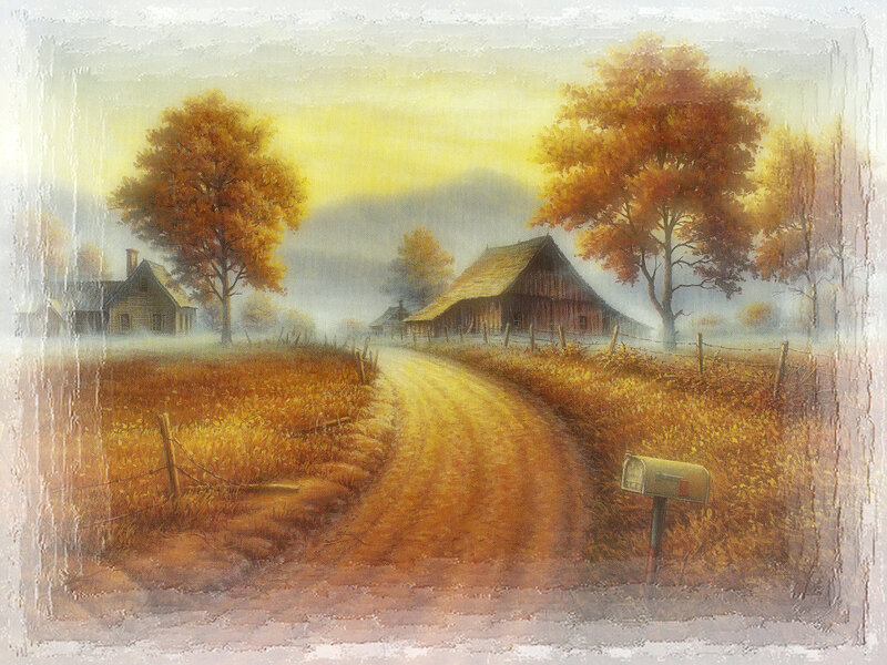 Autumn Farm Landscape — Yellow