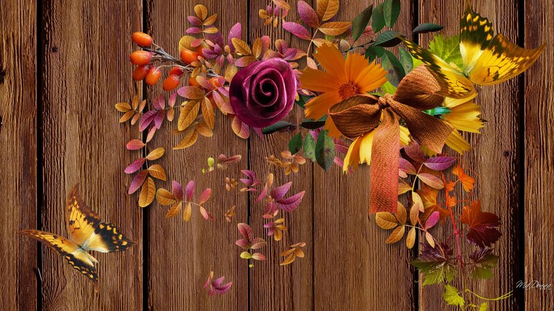 Autumn Floral Arrangement — Brown, Calm