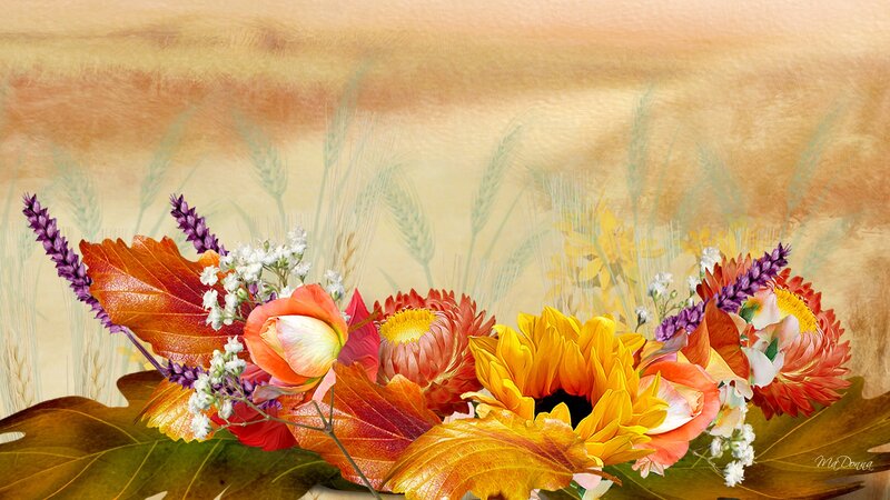 Autumn Floral Arrangement — Orange, Serene