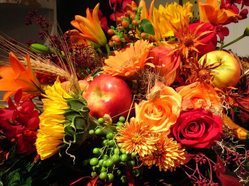Autumn Floral Arrangement — Orange, Vibrant
