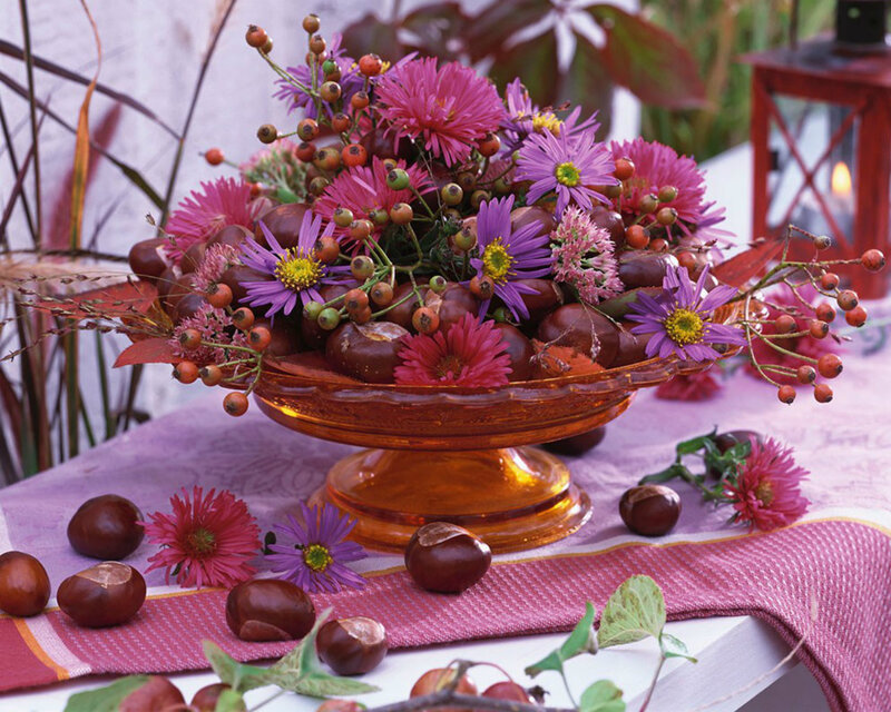 Autumn Floral Arrangement — Purple