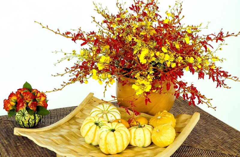 Autumn Floral Arrangement — Yellow, Calm, Photograph