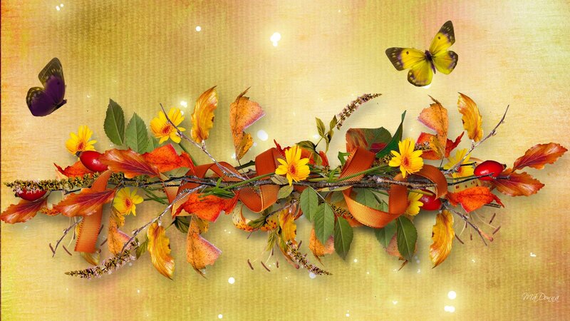 Autumn Floral Arrangement — Yellow, Calm