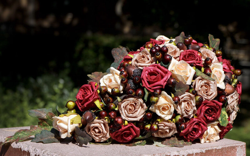 Autumn Floral Bouquet — Red