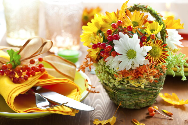 Autumn Floral Centerpiece — Yellow