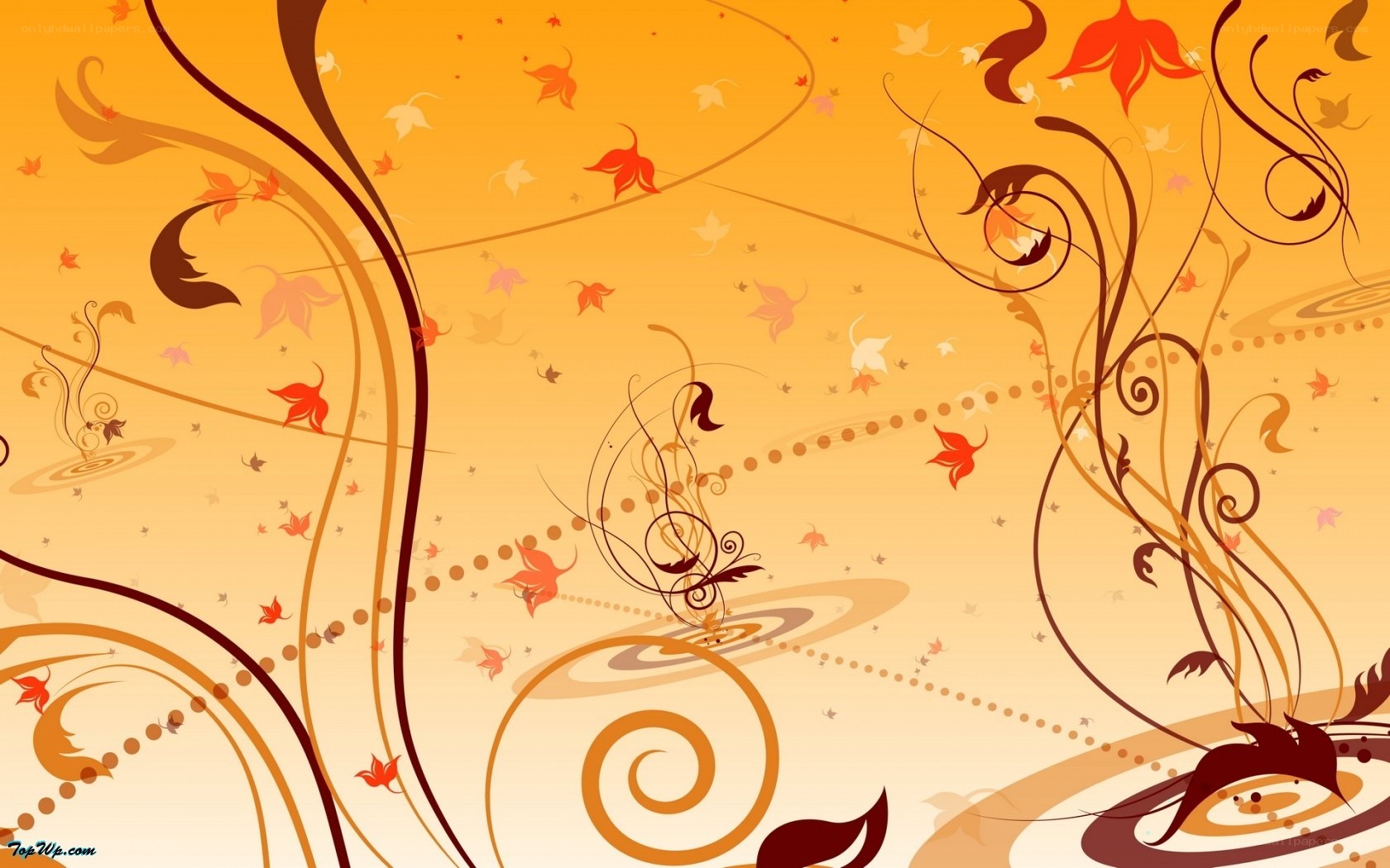 autumn floral swirl design