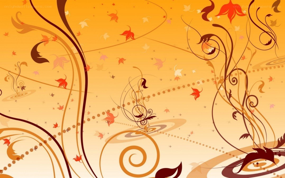 autumn floral swirl pattern