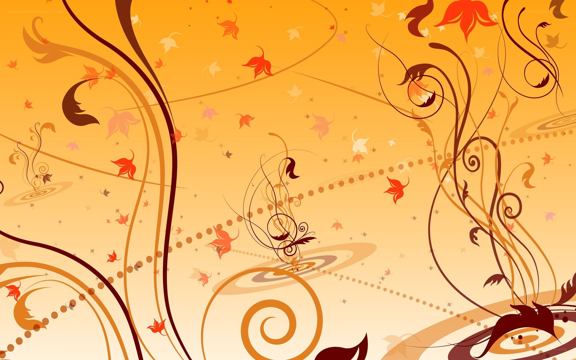autumn floral swirls