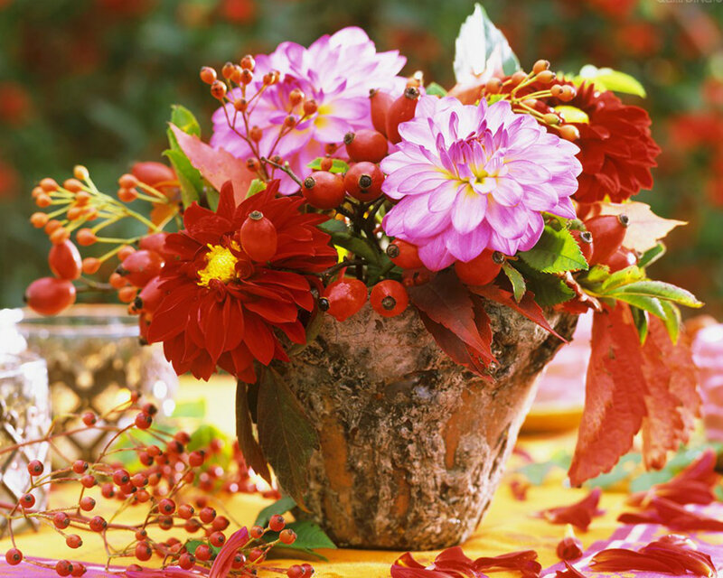 Autumn Flower Arrangement — Purple