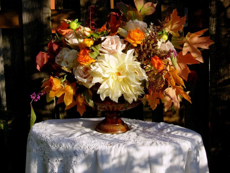 Autumn Flower Arrangement — White