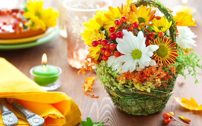 Autumn Flower Arrangement — Yellow