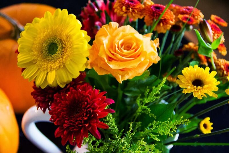 Autumn Flower Arrangement — Yellow, Vibrant