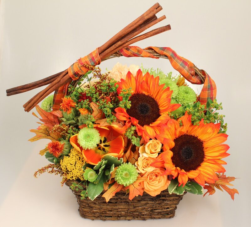 Autumn Flower Basket — Orange