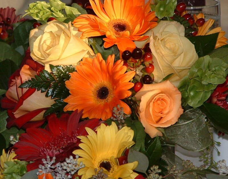 Autumn Flower Bouquet — Orange, Festive