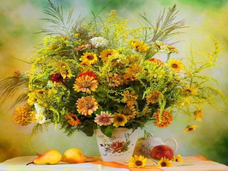 Autumn Flower Bouquet — Yellow, Calm