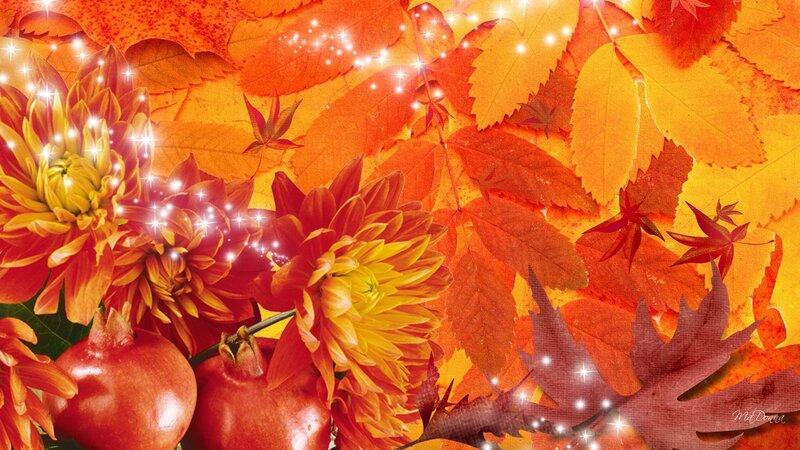 Autumn Flowers and Pomegranates