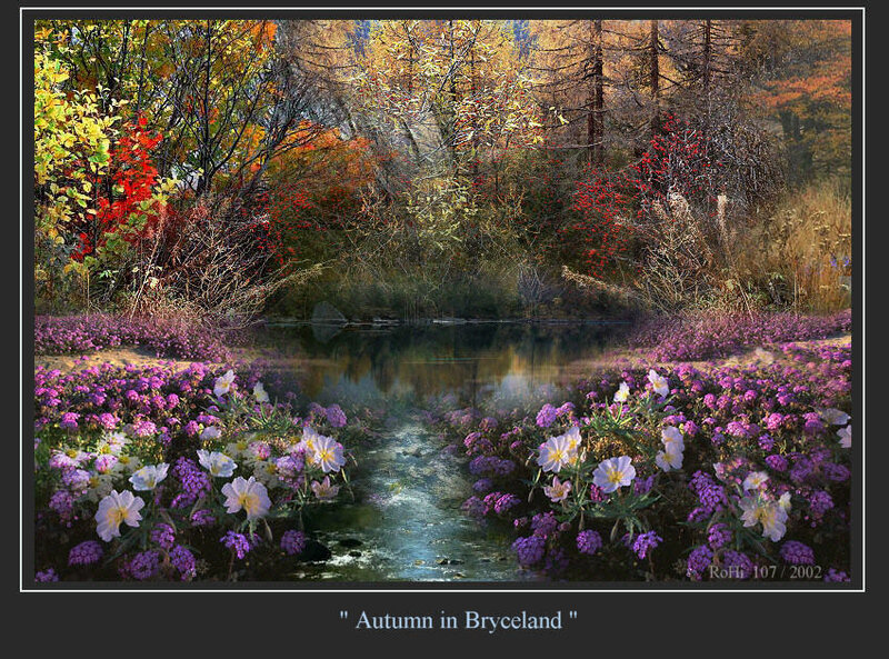 Autumn Flowers by Stream — Purple