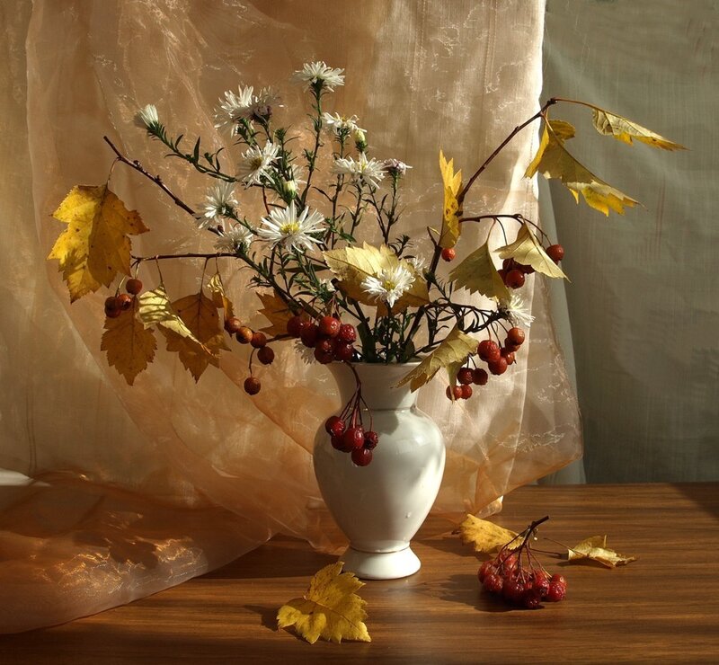 Autumn Flowers in a Vase
