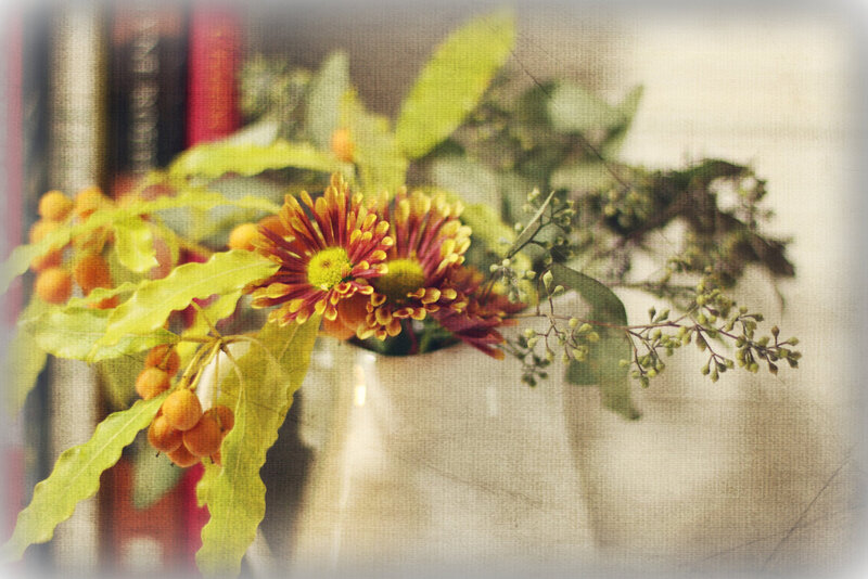 Autumn Flowers in Vase — Yellow