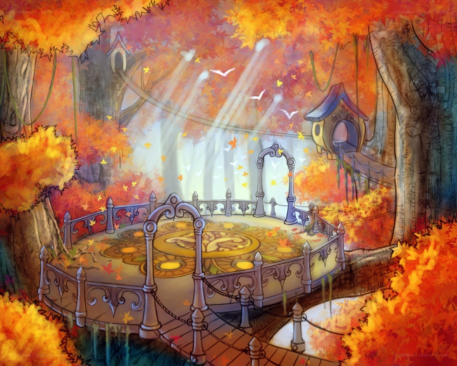 Autumn forest clearing
