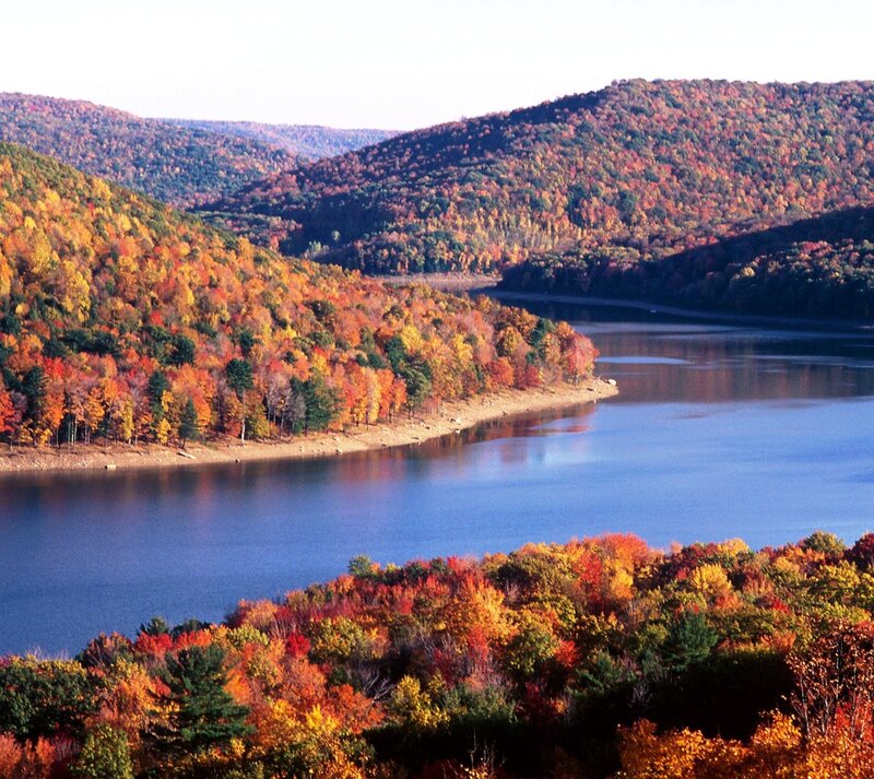 Autumn Forest Lake — Blue, Serene