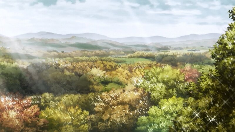 Autumn Forest Landscape — Green, Serene, Anime