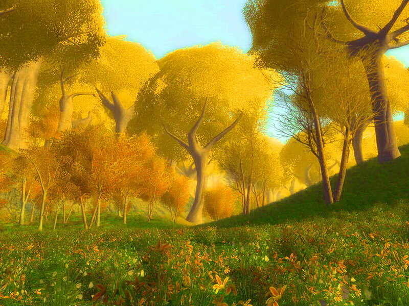Autumn Forest Landscape — Yellow
