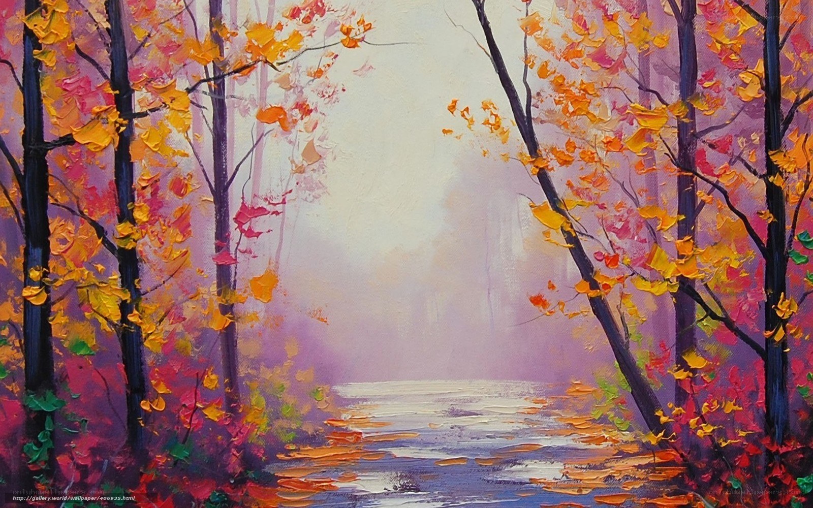 Autumn forest path