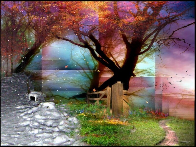 Autumn Forest Scene — Purple