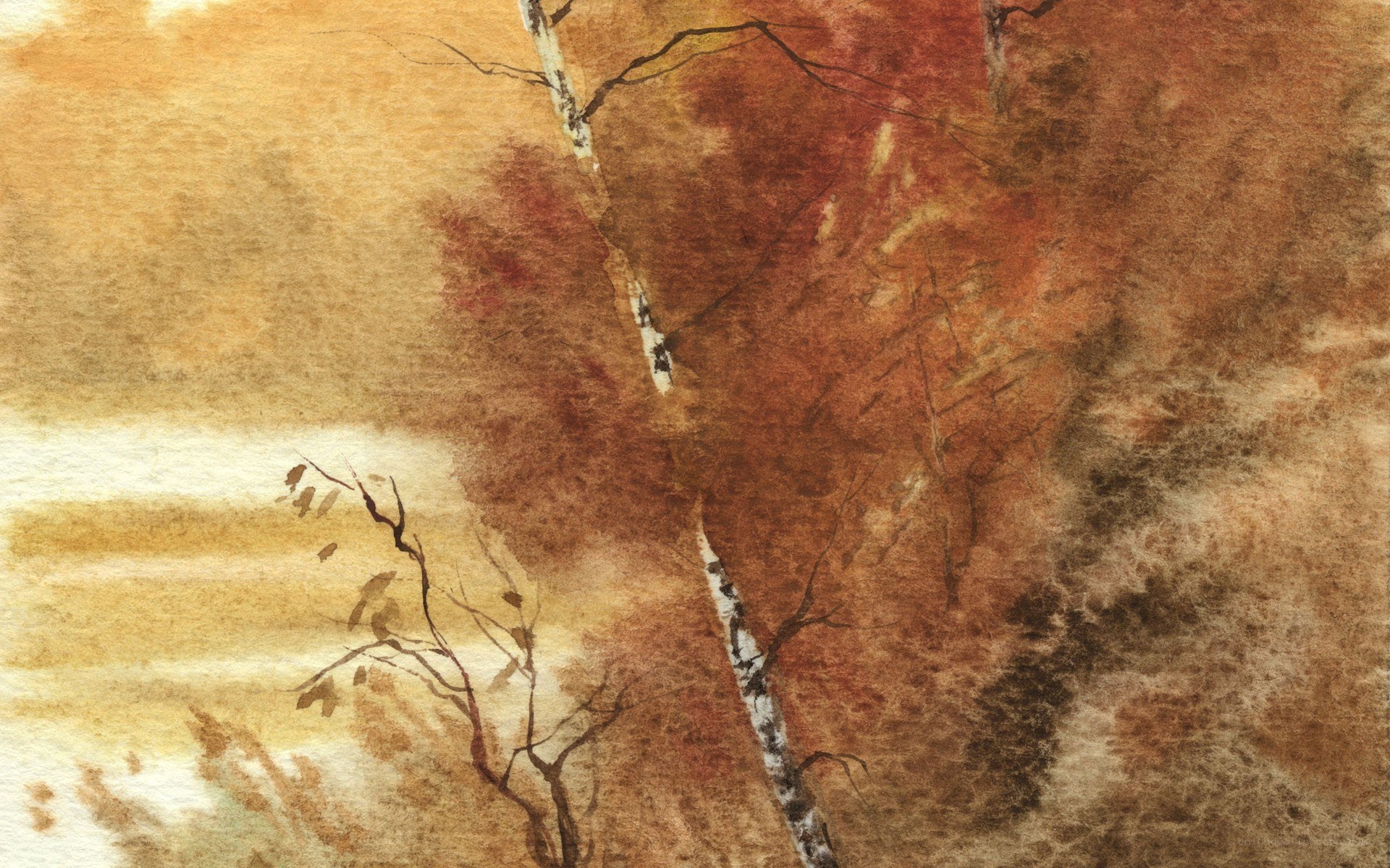 Autumn forest watercolor