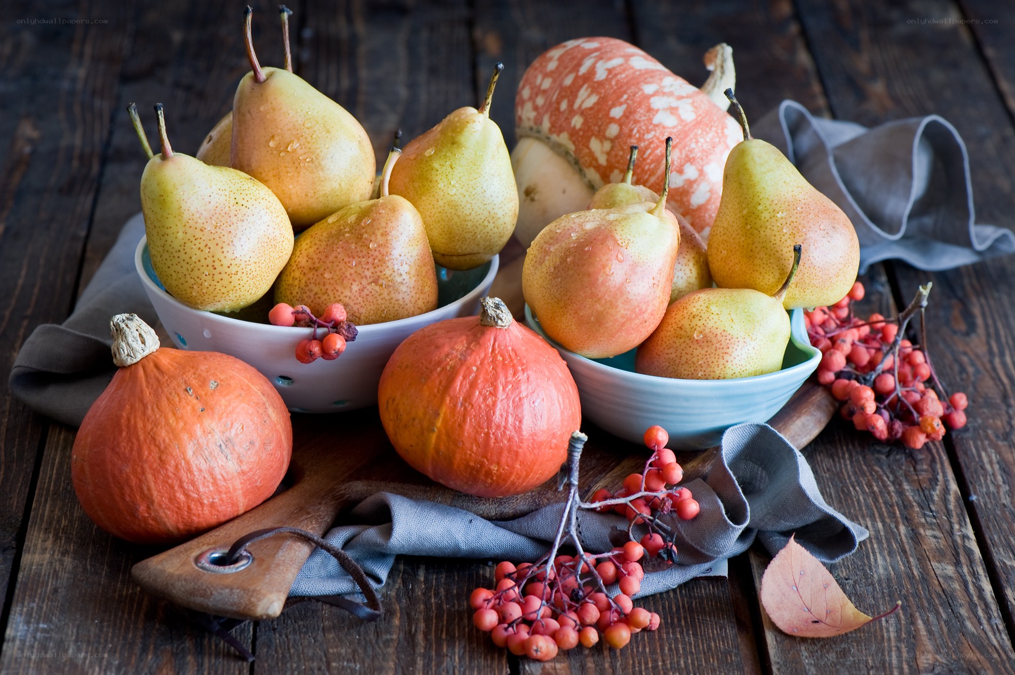 Autumn fruit and vegetables