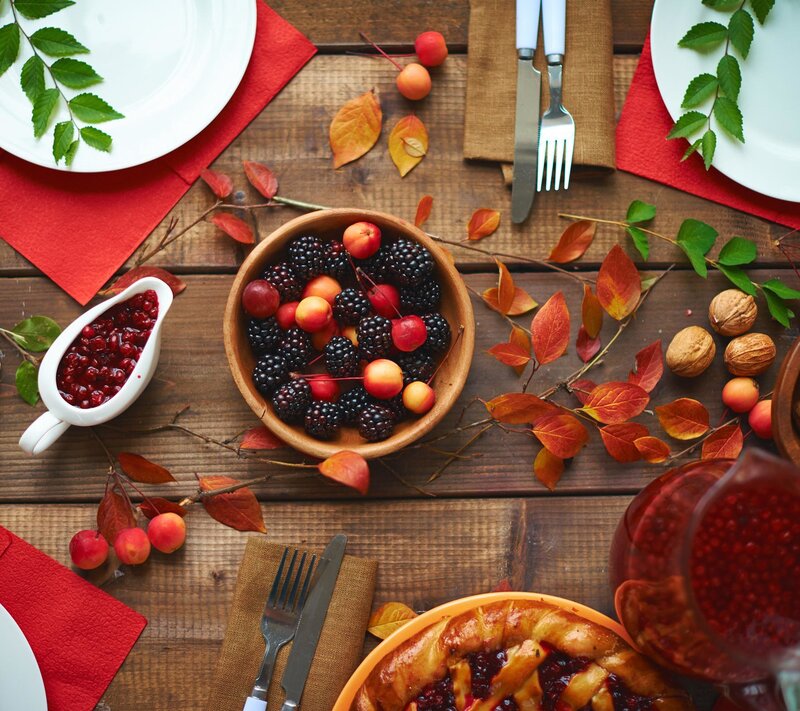 Autumn Fruit Arrangement — Brown, Cozy