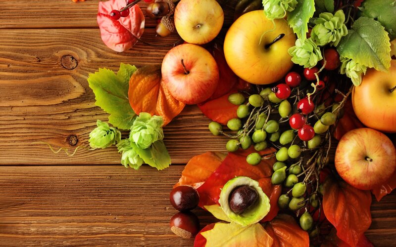 Autumn Fruit Arrangement — Brown, Harvest