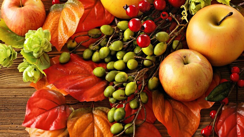 Autumn Fruit Arrangement — Red, Harvest